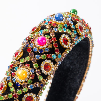 Heming Hair Hoop Fashion Flannel Baroque Heavy Industry Full Drill Hoop Retro Court Style Elegant Dinner Hair Accessories