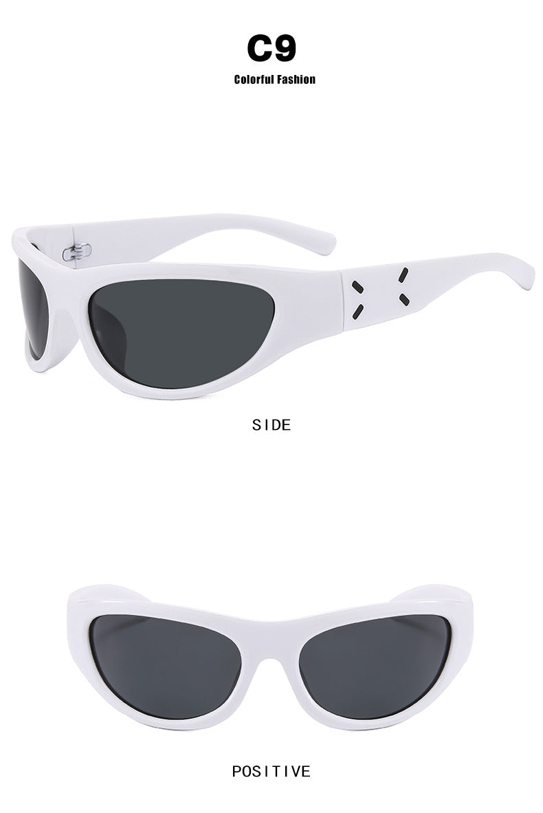 2023 New Y2K Hot Girl Cycling Sunglasses Future Technology Sunglasses Concave Shape Photo Sunglasses Trendy