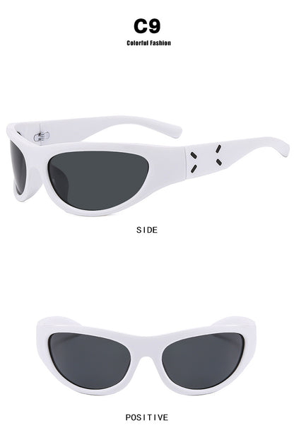 2023 New Y2K Hot Girl Cycling Sunglasses Future Technology Sunglasses Concave Shape Photo Sunglasses Trendy