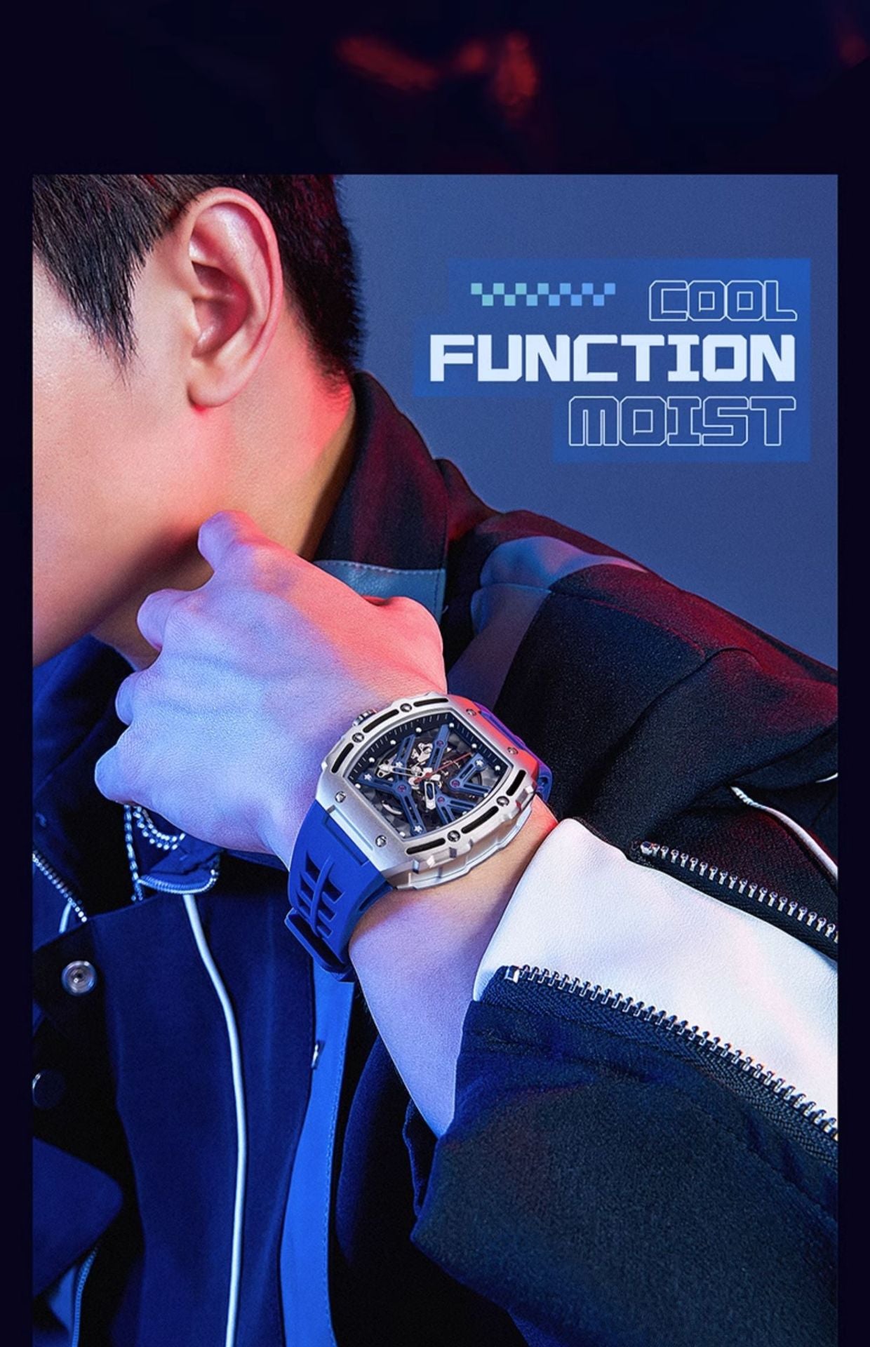 AI Lang new watch Richard automatic mechanical watch hollow-out barrel-shaped foreign trade live broadcast popular one-piece delivery