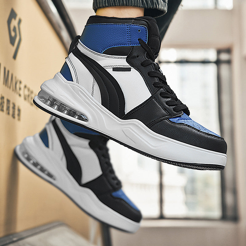 Cross-Border New Men's Shoes High-Top Trendy Shoes Large Size Men's Air Cushion Sports Casual Shoes Student Sneakers 1926 Wholesale