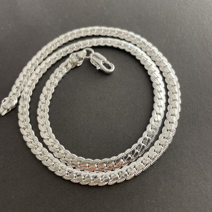 16-24 inch foreign trade best selling 5MM side necklace plated 925 silver men's and women's wear manufacturers in stock direct supply batch