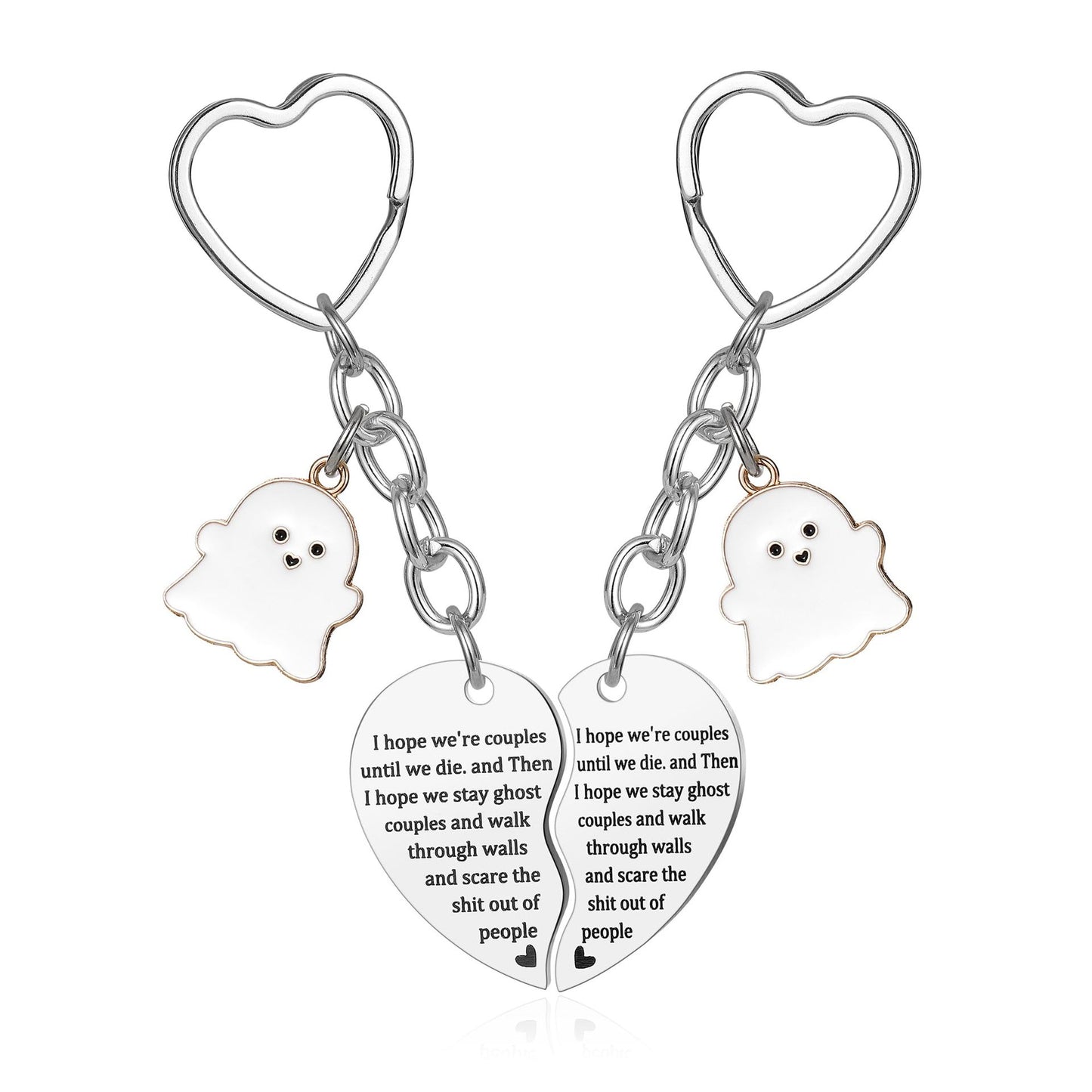 Mother's Day Keychain Women's Rose Gold Engraved Flower Pendant Keychain Love Puzzle Keychain Set