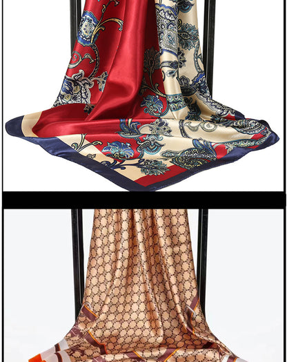 Double-sided scarf 90 square scarf summer women's thin decorative versatile small scarf shawl scarf scarf