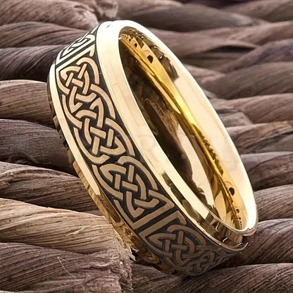 Cross-border explosions stainless steel ring three slot inlaid obsidian high sense of niche ring in stock a batch
