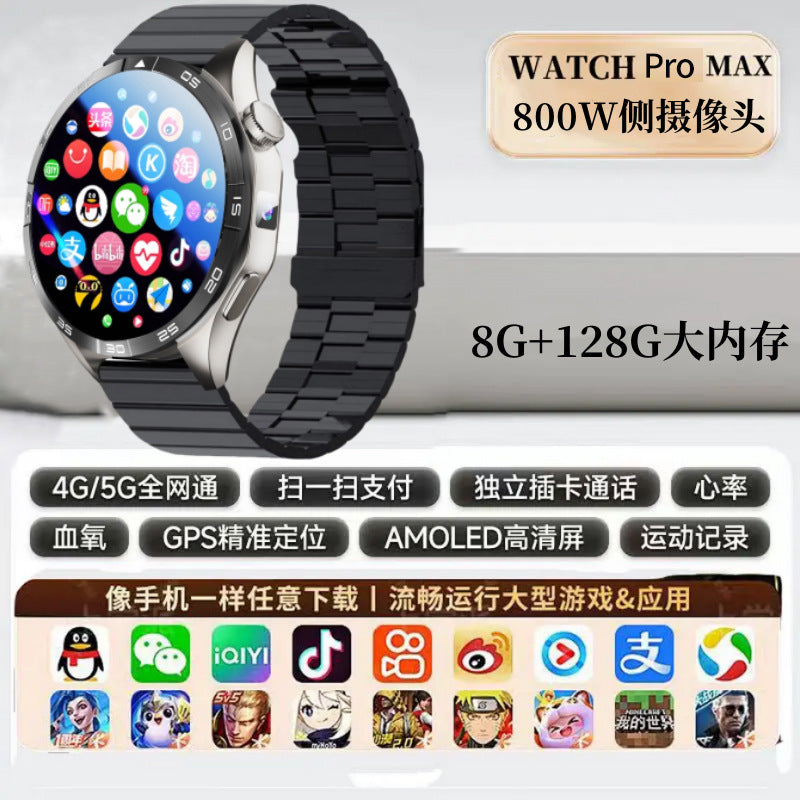 WATCH 4 Cellular Card Smart Watch Free Download Running Single Camera nfc Game Heart Rate Monitoring