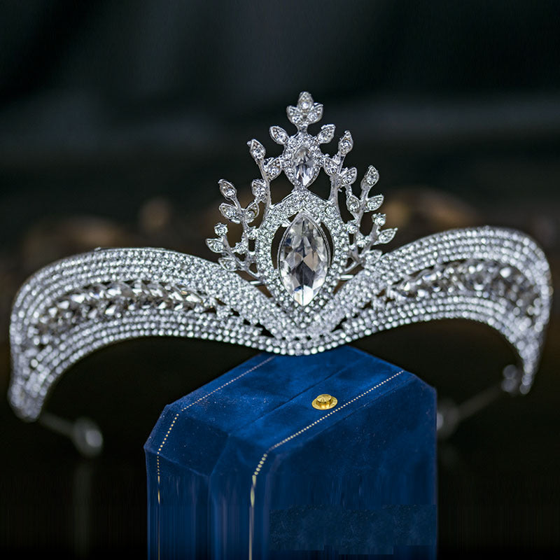 Bridal Crown Tiara Rhinestone Crown Wedding Dress Diamond Costume Eighteenth Birthday Coming-Of-Age Ceremony Birthday Princess Hair Accessory