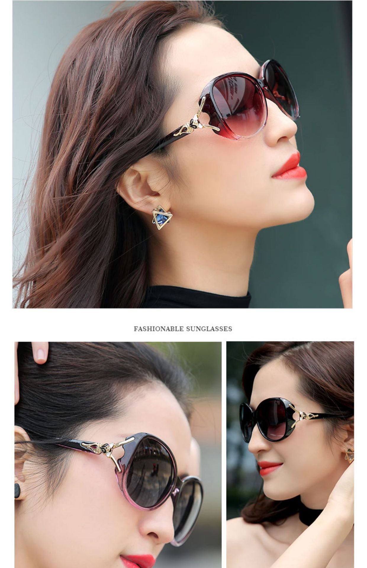 Sunglasses for Women 2025 Summer New Trendy Anti-Uv Women's Sunglasses Fashionable Round Face Polarized Glasses Big Face Slimming Look