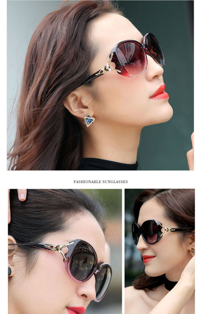 Sunglasses for Women 2025 Summer New Trendy Anti-Uv Women's Sunglasses Fashionable Round Face Polarized Glasses Big Face Slimming Look