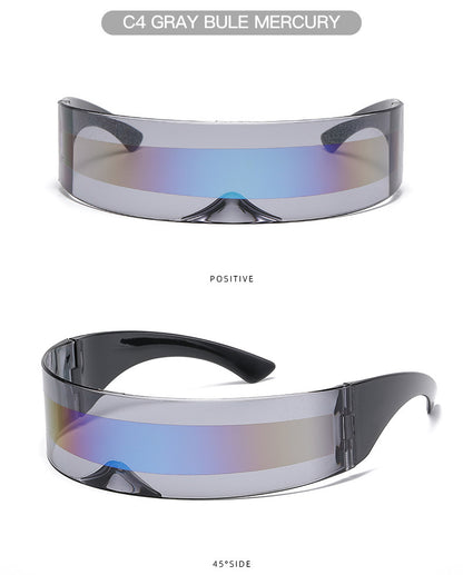 New Futuristic One-Piece Sunglasses, Internet Celebrity Bounce and Stylish European and American Sunglasses, Douyin Live Broadcast