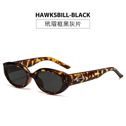 Retro Black Frame Rice Nail Irregular gm Cat's Eye Sunglasses Men's 2025 New Fashionable Street Photoshoot Sunglasses Women's High-end Sense