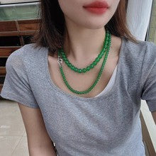 Multi-layer stacked Shijia pearl sweater chain long necklace women's round strong light Joker feeling autumn and winter accessories manufacturers batch