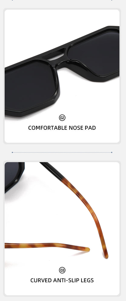 You, me, him, cross-border trend, retro, literary and modern sunglasses, Instagram street flat glasses, fashion sunglasses T2622