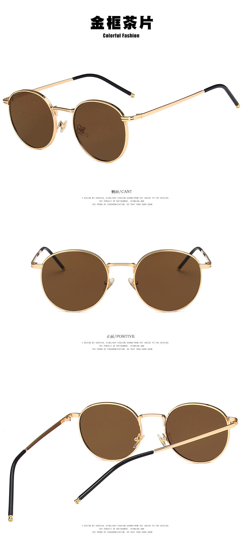 2022 New Style Sunglasses for Women Ins Street Shooting Popular Round Frame Sunglasses K-Style Trendyy Retro Sunglasses for Small Faces