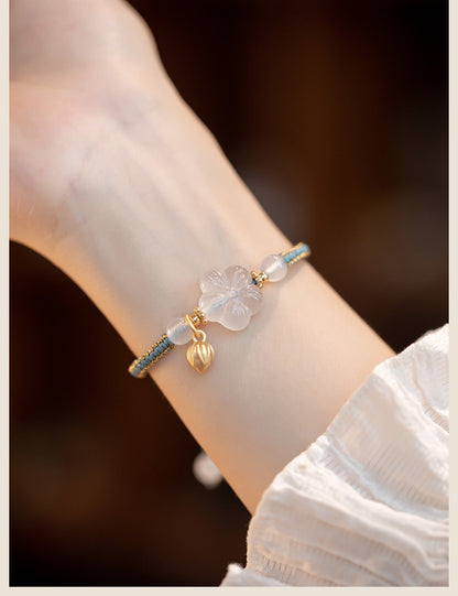 New Chinese Style Design Sense Plum Blossom Woven Bracelet for Women Chinese Style Adjustable Woven Hand Rope Gifts Hand Woven Rope