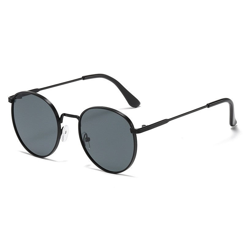 Retro Fashion High-End Metal Round Frame Sunglasses for Women European and American Cross-Border Ins Men's Driving Sunglasses Wholesale