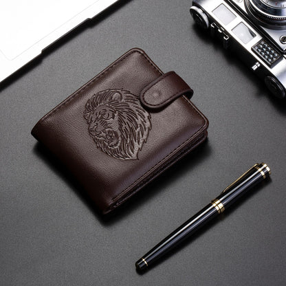 Dropshipping Cross-Border Manufacturer Wholesale Men's Wallet Pu Leather Short Zipper Buckle Wallet New Wallet Coin Purse