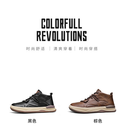 Men's Shoes Autumn New High-top Casual Shoes All-match Fashion Sports Trendy Shoes for Teenagers and Students Waterproof Non-slip Sneakers