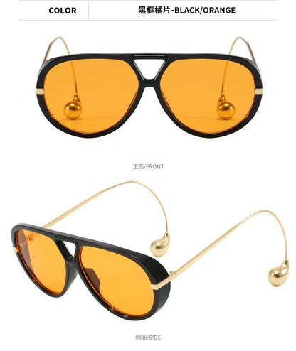 European and American Retro Large Frame Classic Double Beam Sunglasses New Personalized Outdoor Anti-ultraviolet Tide Men's and Women's Cross-border Sunglasses