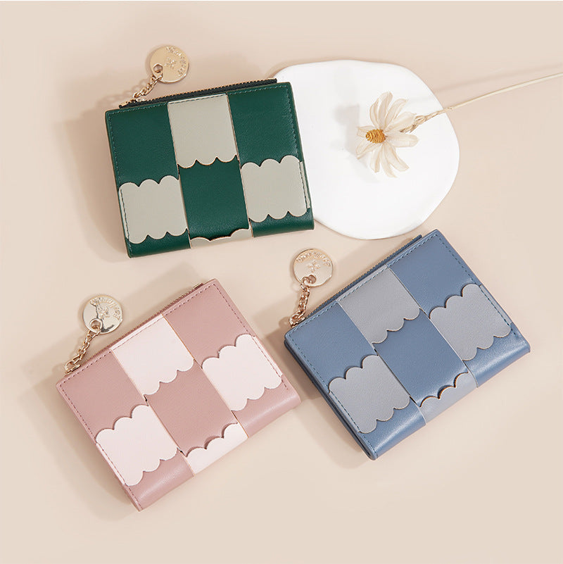 New Women's Short Wallet, Cute, Compact Card Slot, Short Card Holder, Exquisite and Simple Id Bag, Coin Purse for Women