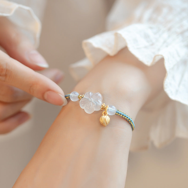 New Chinese Style Design Sense Plum Blossom Woven Bracelet for Women Chinese Style Adjustable Woven Hand Rope Gifts Hand Woven Rope