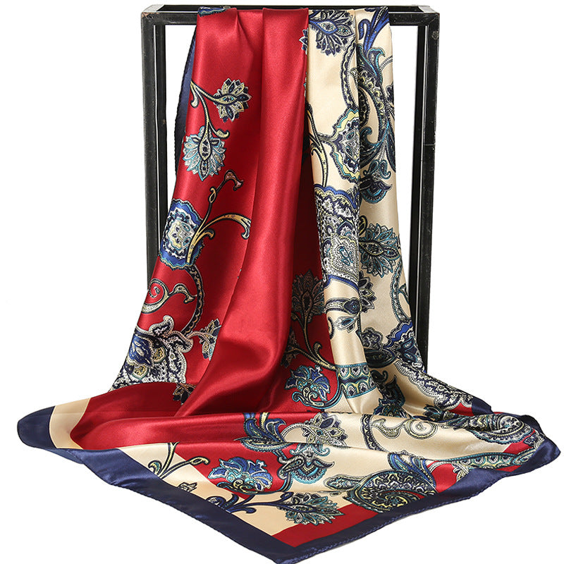 Double-sided scarf 90 square scarf summer women's thin decorative versatile small scarf shawl scarf scarf