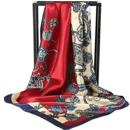 Double-sided scarf 90 square scarf summer women's thin decorative versatile small scarf shawl scarf scarf