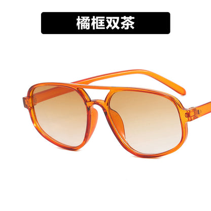 Trendy Oval Double-Bridge Sunglasses 2022 New Fashion Simple Retro Internet Celebrity Sunglasses for Women