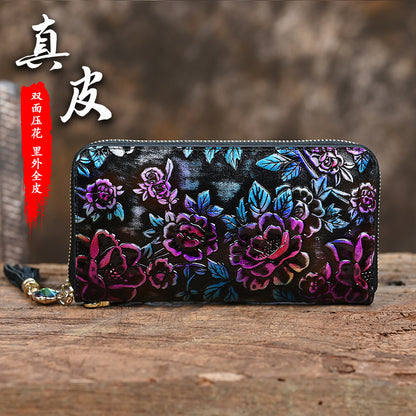 HENGDEWEI Vintage Genuine Leather Women’s Long Wallet | মেয়েদের প্রিমিয়াম লেদার লং ওয়ালেট