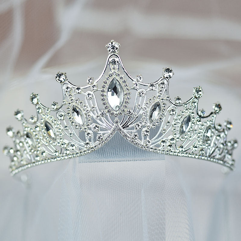 Bridal Crown Tiara Rhinestone Crown Wedding Dress Diamond Costume Eighteenth Birthday Coming-Of-Age Ceremony Birthday Princess Hair Accessory