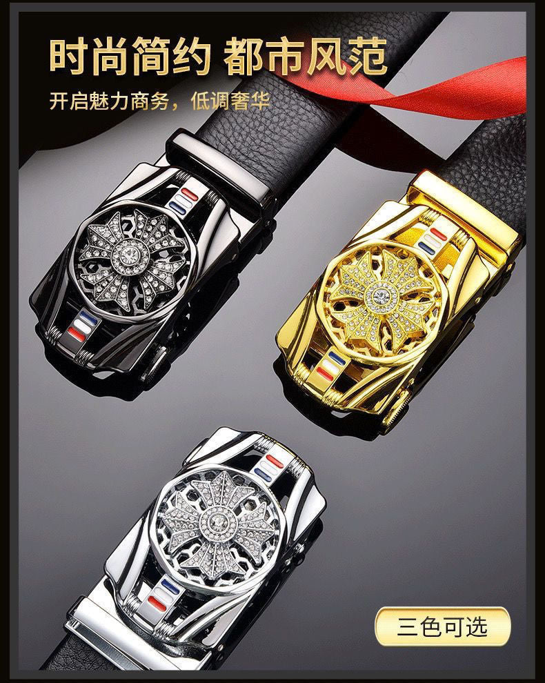 Time-to-time belt men's belt automatic buckle trembles fast hand explosion casual Joker simple fashion wholesale generation hair