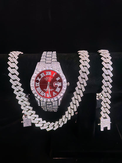 Tiktok Hot-Selling Fashion Casual Men's Watch Full Diamond Watch Men's Factory Price Direct Sale Complete Colors