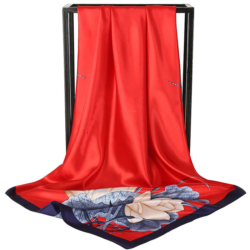 Double-sided scarf 90 square scarf summer women's thin decorative versatile small scarf shawl scarf scarf