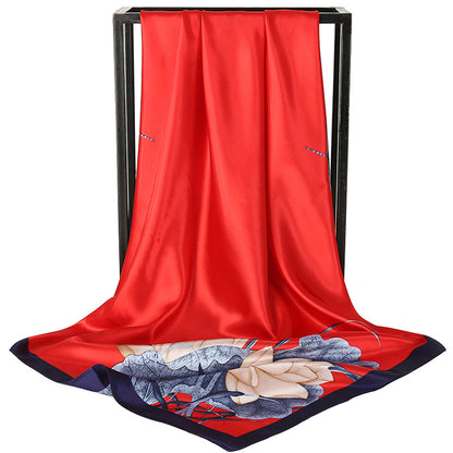 Double-sided scarf 90 square scarf summer women's thin decorative versatile small scarf shawl scarf scarf