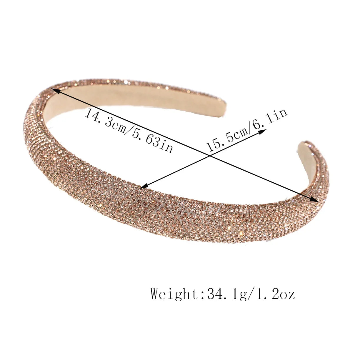 Cross-border Hot Selling Fashion Luxury Simple Atmosphere Full Diamond Headband Going Out All-match Elegant Elegant Hair Headband Hair Accessories