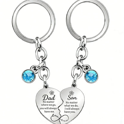 Mother's Day Keychain Women's Rose Gold Engraved Flower Pendant Keychain Love Puzzle Keychain Set