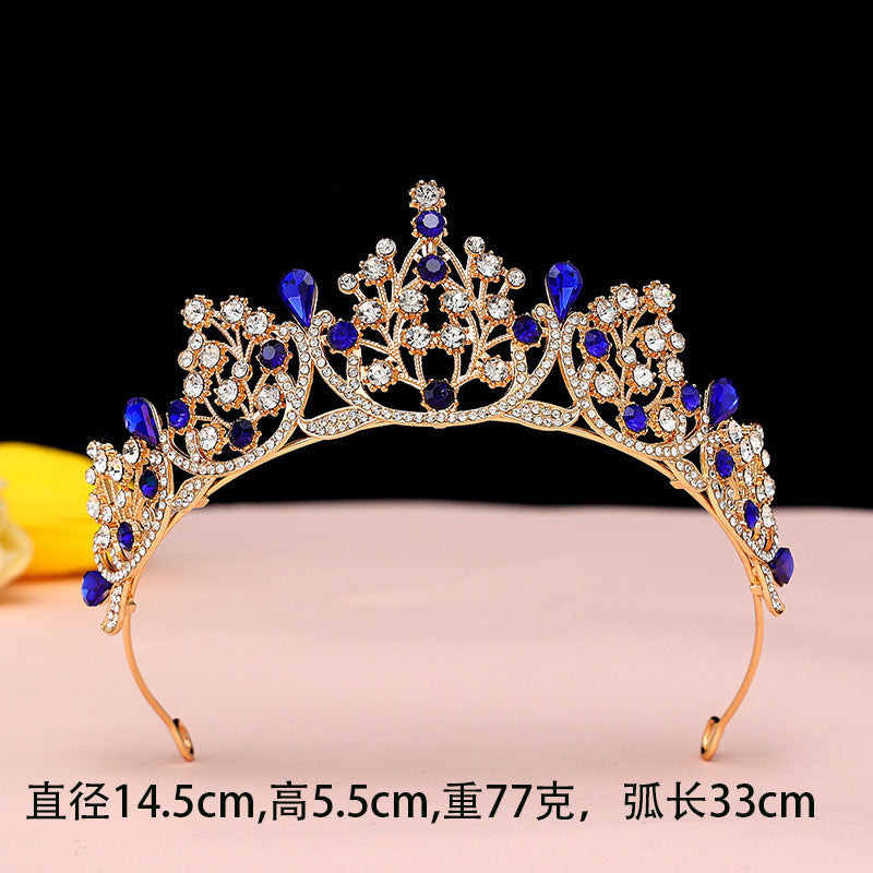 Super Fairy New Princess Sweet Bridal Crown Red Tiara Crystal Toast Clothing Hair Accessories 18Th Birthday Gift