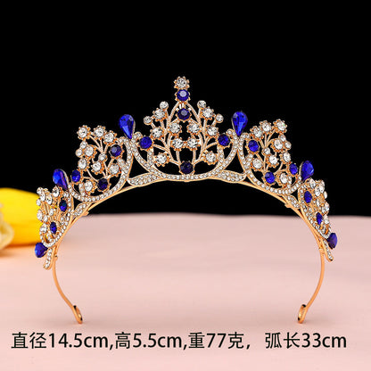 Super Fairy New Princess Sweet Bridal Crown Red Tiara Crystal Toast Clothing Hair Accessories 18Th Birthday Gift