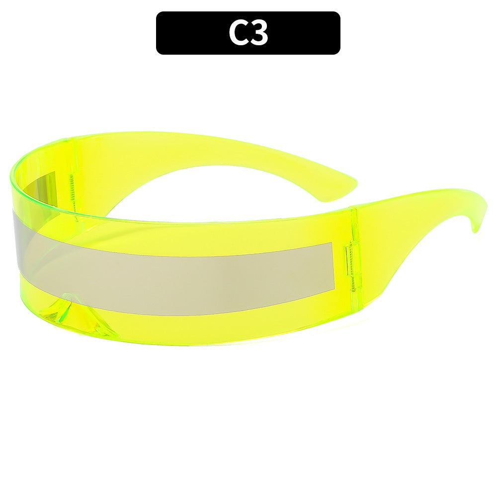 New Futuristic One-Piece Sunglasses, Internet Celebrity Bounce and Stylish European and American Sunglasses, Douyin Live Broadcast