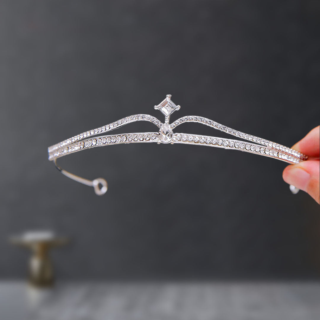 Bridal Crown Tiara Rhinestone Crown Wedding Dress Diamond Costume Eighteenth Birthday Coming-Of-Age Ceremony Birthday Princess Hair Accessory