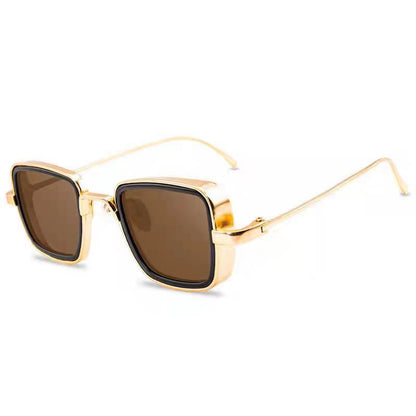New Cross-Border Indian Style Sunglasses Square Frame Glasses Retro Thick Edge Metal Trendy Men's Sunglasses Wholesale 58157