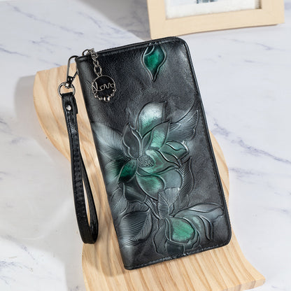2025 Factory Direct Supply New Women's Wallet Retro Color Polished Multi-Card Slot Long Bag Wholesale Cross-Border