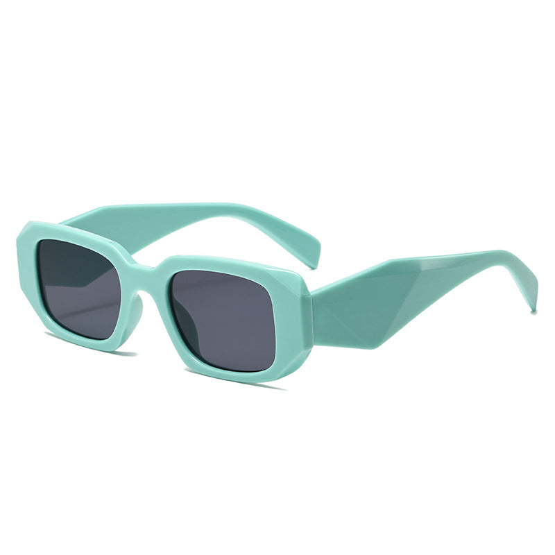 New Trendy Ins Female Internet Celebrity Plain Street Style Sunglasses Fashionable Rhombus Wide Leg Outdoor Trendy Square Frame Sunglasses