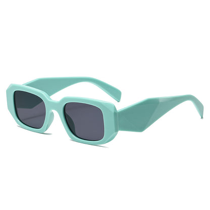 New Trendy Ins Female Internet Celebrity Plain Street Style Sunglasses Fashionable Rhombus Wide Leg Outdoor Trendy Square Frame Sunglasses