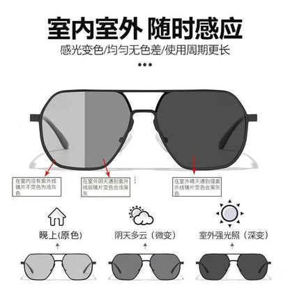 New Polarized Men's Driving, Fishing, High-Definition Day and Night Color-Changing Trendy Anti-Uv Sunglasses