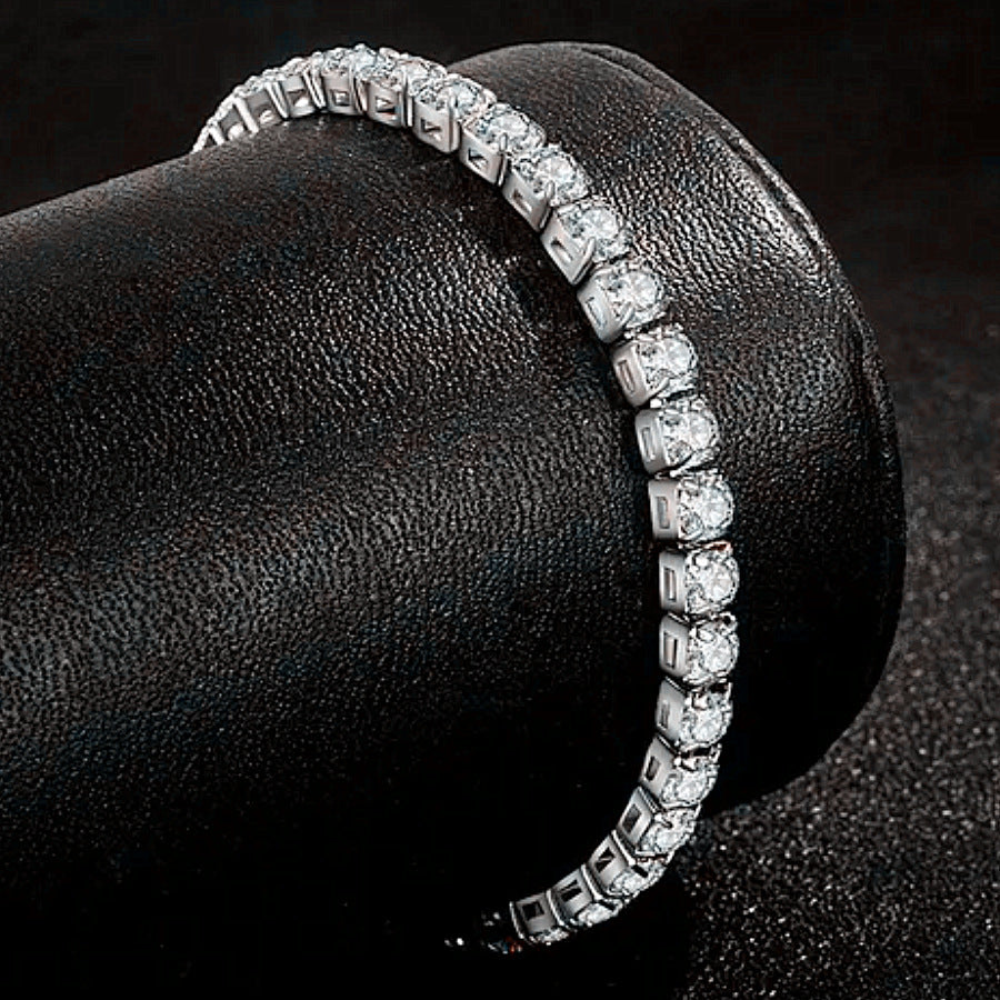 WIC 925 Silver Moissanite High D Color VVS Small Rock Sugar Tennis Chain String Pendant Simple Bracelet Necklace
