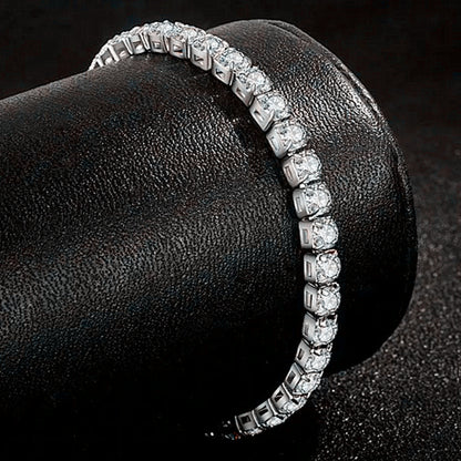 WIC 925 Silver Moissanite High D Color VVS Small Rock Sugar Tennis Chain String Pendant Simple Bracelet Necklace