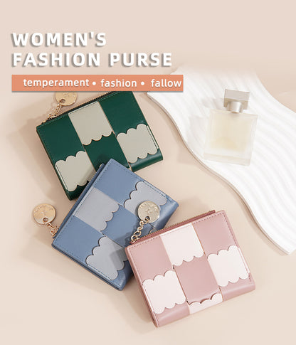 New Women's Short Wallet, Cute, Compact Card Slot, Short Card Holder, Exquisite and Simple Id Bag, Coin Purse for Women