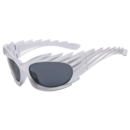 Barbed Hedgehog Sunglasses Y2K European and American Personalized Wings Cycling Sunglasses Concave Shape Ins Trendy Sunglasses for Women