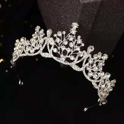 Super Fairy New Princess Sweet Bridal Crown Red Tiara Crystal Toast Clothing Hair Accessories 18Th Birthday Gift
